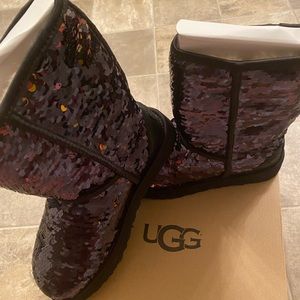 Ugg Black Classic Sequin Short Boot